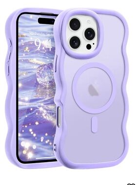 iPhone 16 Pro Max Purple MagSafe-Compatible Phone Case - Transparent Back